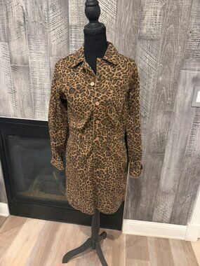 GAP Leopard Print Shirt Dress Sz S